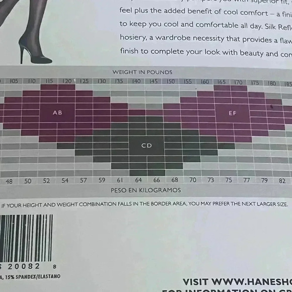 Hanes Silk Reflections Silky Sheer Thigh Highs Size EF Barely Black Style #720 - Picture 6 of 9